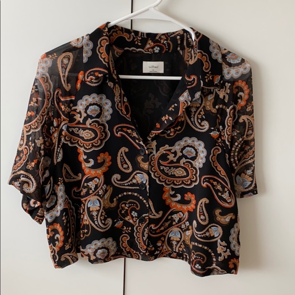 Aritzia Wildred Paisley Crop Top